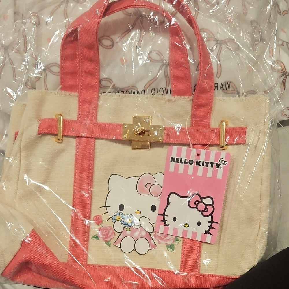 Hello Kitty Pink & Cream Canvas Tote Bag